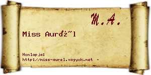 Miss Aurél névjegykártya